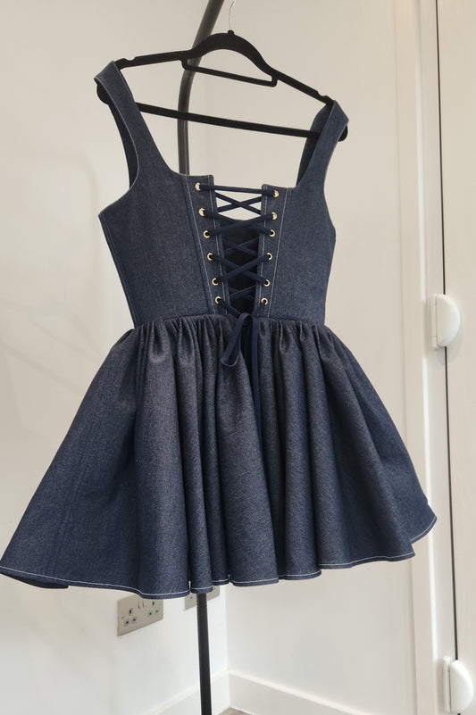 Dark denim mini dress